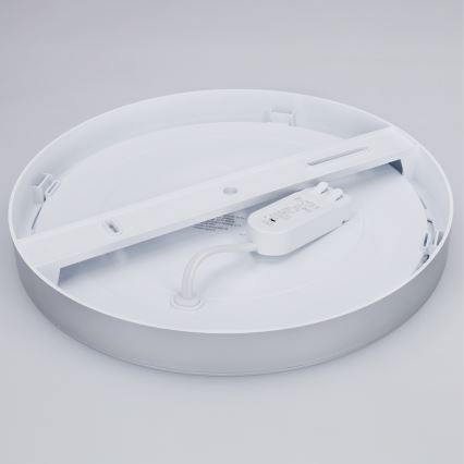 LED paviršinis/įleidžiamas 2 viename panelė, 24 W/230 V, 3000/4000/6000 K, skersmuo 30 cm, IP54, sidabrinė