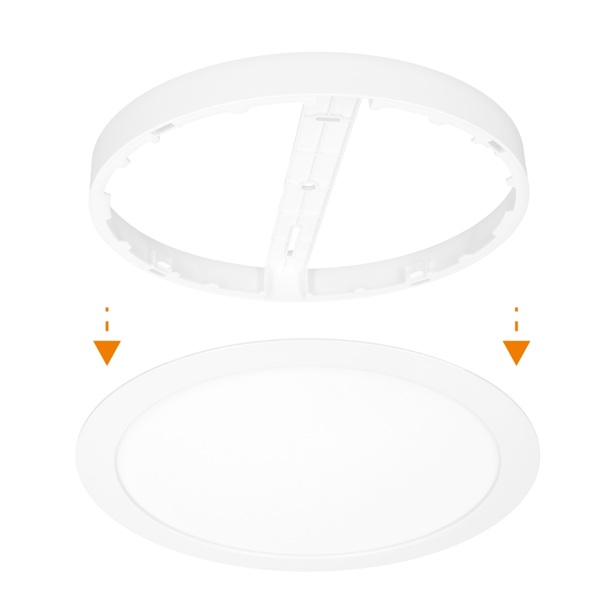 LED paviršinis/įleidžiamas panelis 2in1 24W/230V 3000/4000/6000K skersmuo 30 cm IP54 balta