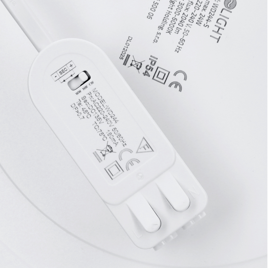 LED paviršinis/įleidžiamas panelis 2in1 24W/230V 3000/4000/6000K skersmuo 30 cm IP54 balta