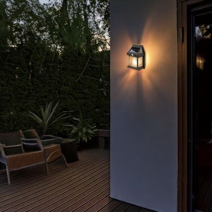 Reguliuojamas LED saulės žibintas su jutikliu LED/3,7V IP44 1200 mAh