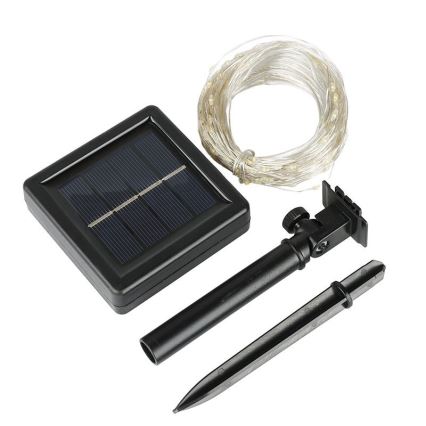 LED saulės dekoratyvinė girlianda, 3,7 V, 800 mAh, ilgis 22 m