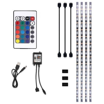 LED RGB Pritemdoma juostelė televizoriui LED/6W/5V Wi-Fi Tuya + nuotolinio valdymo pultas