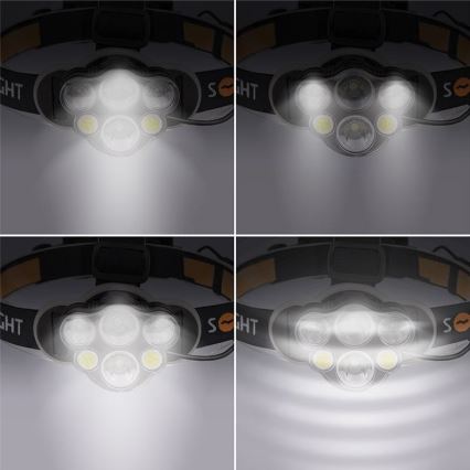 LED pakraunamas žibintuvėlis ant galvos LED/USB IP44