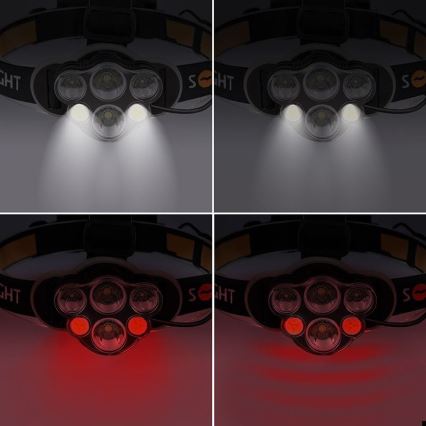 LED pakraunamas žibintuvėlis ant galvos LED/USB IP44