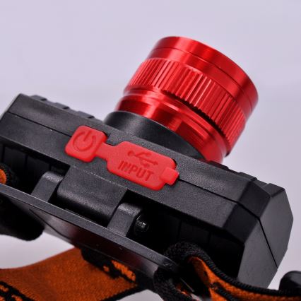 LED pakraunamas žibintuvėlis ant galvos LED/3W/USB IP44