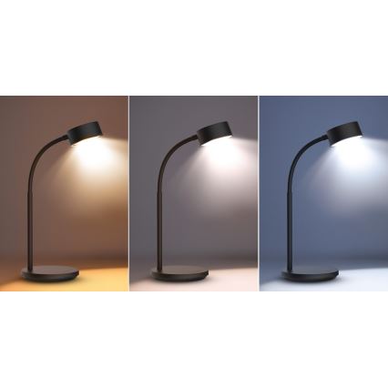 LED pritemdomas, liečiamas stalinis šviestuvas LED/4,5W/5V 3000/4000/6500K juoda