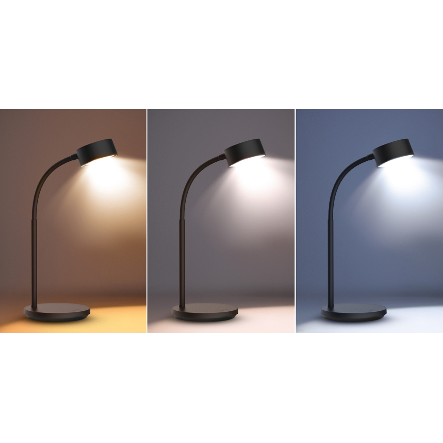 LED pritemdomas, liečiamas stalinis šviestuvas LED/4,5W/5V 3000/4000/6500K juoda