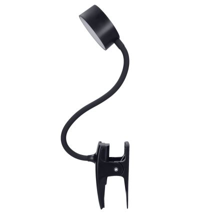 LED pritemdoma lanksti įkraunama stalinė lempa su segtuku LED/2W/1800 mAh 3000/4000/6500K juoda