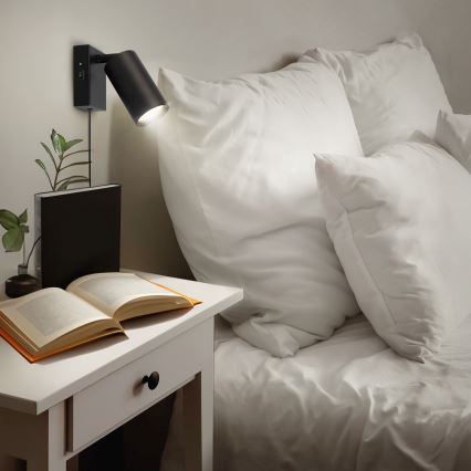 Sieninis šviestuvas CELE 1xGU10/30W/230V juodas