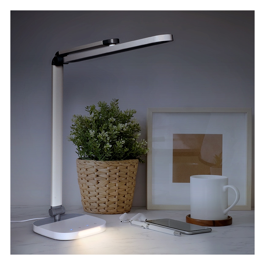 LED reguliuojama jutiklinė stalinė lempa su naktiniu apšvietimu LED/10W/5V 3000/4000/5000K balta