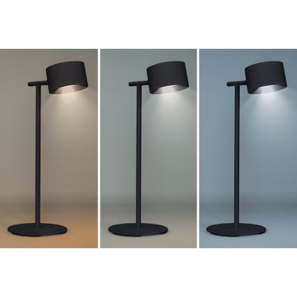 Solight WO68-B-LED Pritemdoma įkraunama lempa 3in1 LED/4W/2000 mAh 3000/4000/6500K juoda
