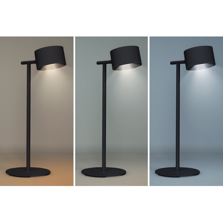 Solight WO68-B-LED Pritemdoma įkraunama lempa 3in1 LED/4W/2000 mAh 3000/4000/6500K juoda
