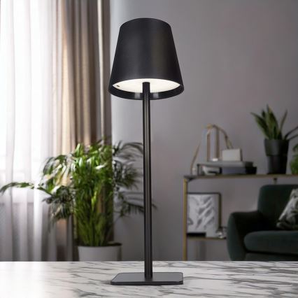 LED reguliuojama įkraunama jutiklinė stalo lempa LUCCA LED/3,7V 3000/4000/6500K 2000 mAh juoda