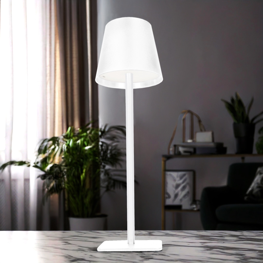 LED Dimeriuojama įkraunama jutiklinė stalinė lempa LUCCA LED/3,7V 3000/4000/6500K 2000 mAh balta