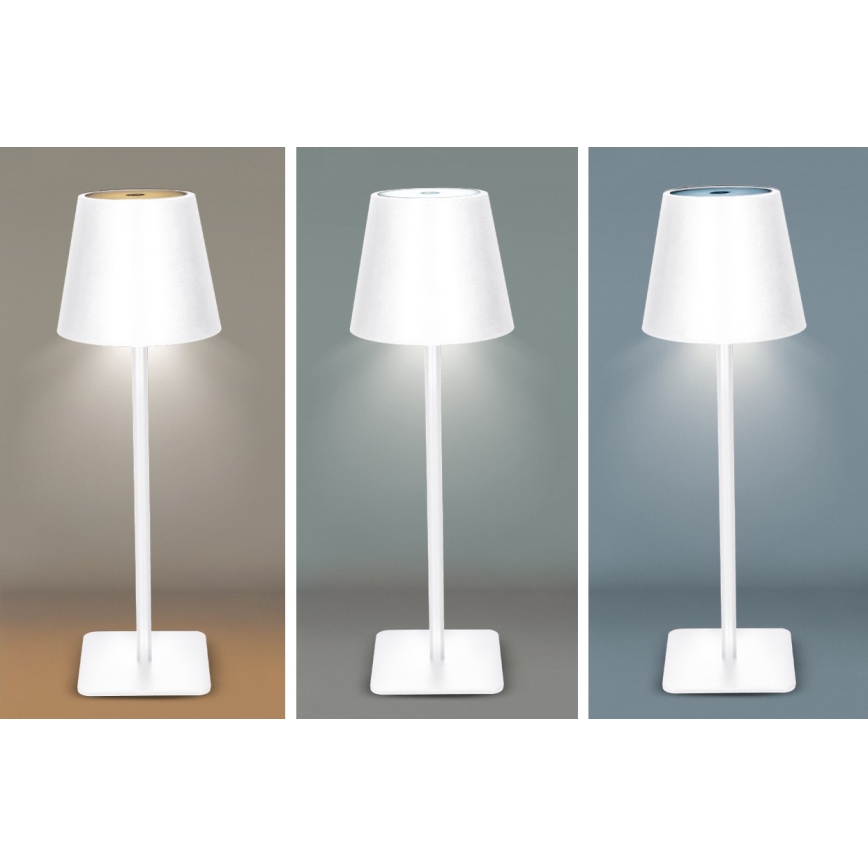 LED Dimeriuojama įkraunama jutiklinė stalinė lempa LUCCA LED/3,7V 3000/4000/6500K 2000 mAh balta