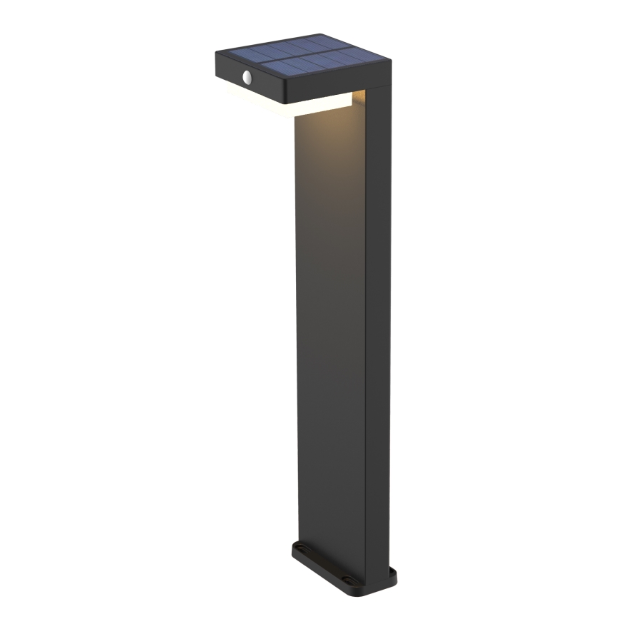 LED šviestuvas, įkraunamas saulės energija su judesio ir prieblandos jutikliu PALERMO LED/5W/2000 mAh IP54 juoda