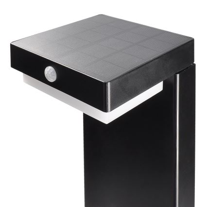 LED šviestuvas, įkraunamas saulės energija su judesio ir prieblandos jutikliu PALERMO LED/5W/2000 mAh IP54 juoda