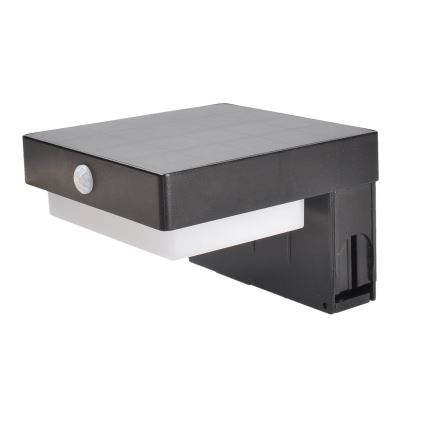 LED šviestuvas, įkraunamas saulės energija su judesio ir prieblandos jutikliu PALERMO LED/5W/2000 mAh IP54 juoda