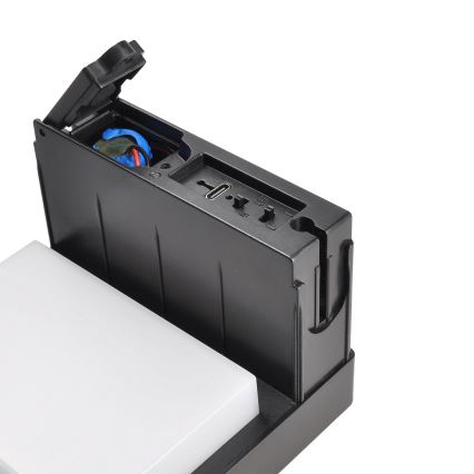 LED šviestuvas, įkraunamas saulės energija su judesio ir prieblandos jutikliu PALERMO LED/5W/2000 mAh IP54 juoda