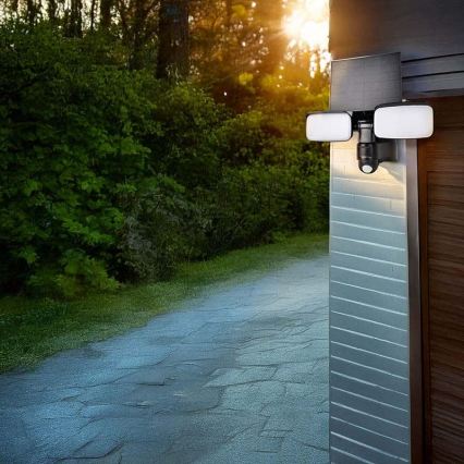 LED saulės prožektorius su jutikliu LED/9W/3,7V 3600 mAh IP54