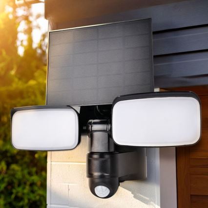 LED saulės prožektorius su jutikliu LED/9W/3,7V 3600 mAh IP54
