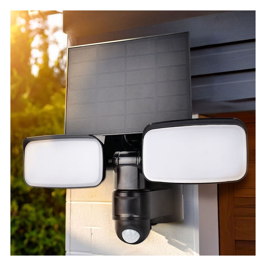 LED saulės prožektorius su jutikliu LED/9W/3,7V 3600 mAh IP54