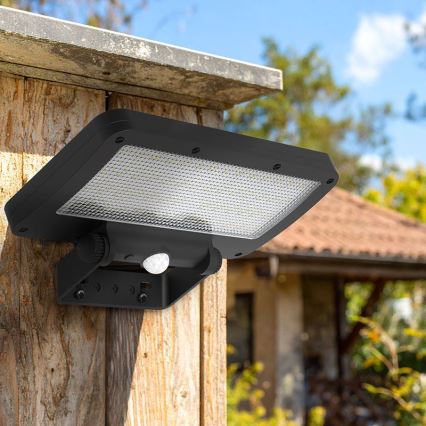 LED saulės prožektorius su jutikliu LED/5W/3,7V 1500 mAh IP54