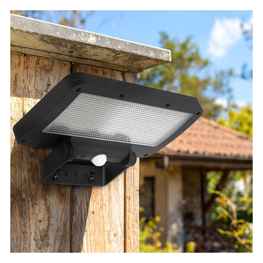 LED saulės prožektorius su jutikliu LED/5W/3,7V 1500 mAh IP54