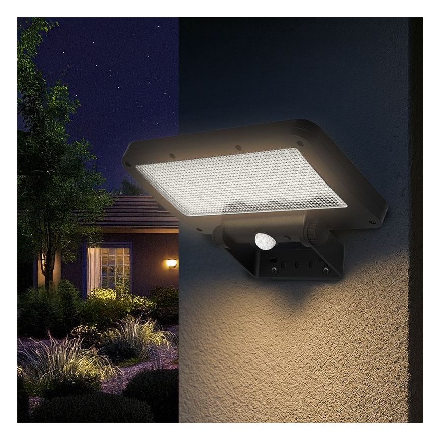 LED saulės prožektorius su jutikliu LED/5W/3,7V 1500 mAh IP54