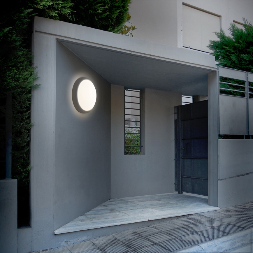 LED sieninis lauko šviestuvas LED/20W/230V 4000K IP54 pilka apvalus