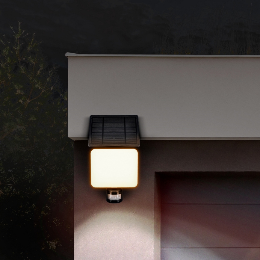 LED Saulės energijos prožektorius su judesio jutikliu LED/11W/3,7V 4400mAh 3000K/4000K/6500K IP54