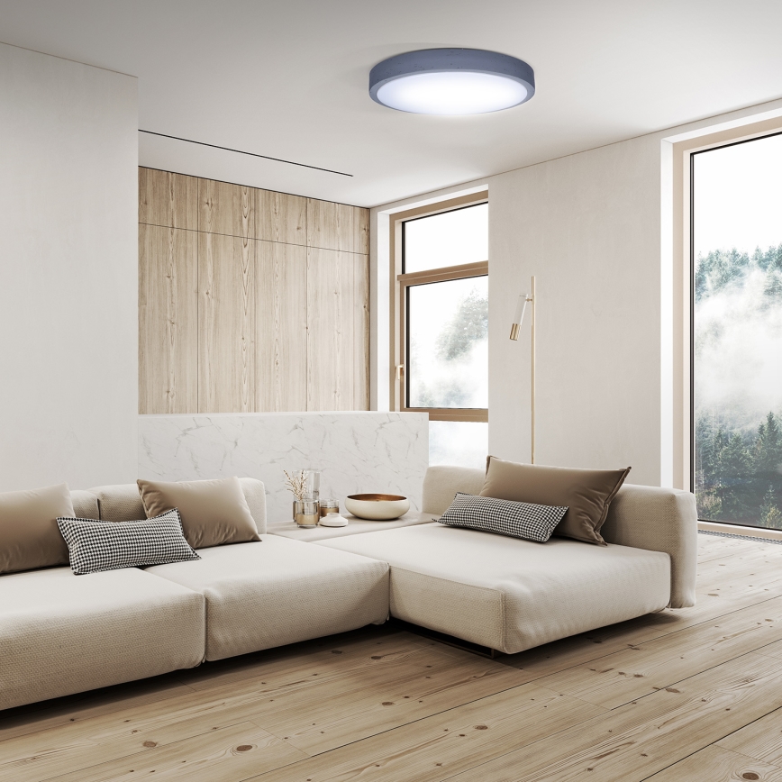 LED Pritemdomas lubinis šviestuvas GREY LED/60W/230V 3000-6500K pilka diametras 49 cm + nuotolinio valdymo pultas