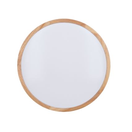 LED Pritemdomas lubinis šviestuvas WOODY LED/48W/230V 3000-6500K ąžuolas diametras 38 cm + nuotolinio valdymo pultas