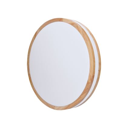 LED Pritemdomas lubinis šviestuvas WOODY LED/48W/230V 3000-6500K ąžuolas diametras 38 cm + nuotolinio valdymo pultas