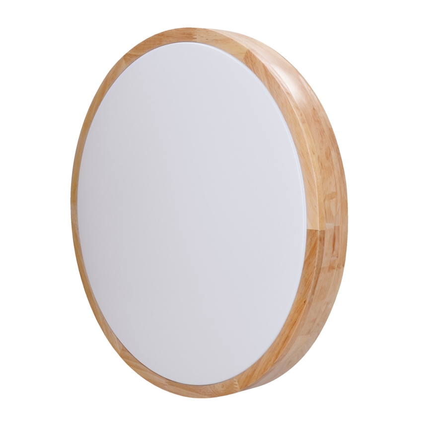 LED Pritemdomas lubinis šviestuvas SOLID OAK LED/48W/230V 3000-6500K ąžuolas diametras 39 cm + nuotolinio valdymo pultas