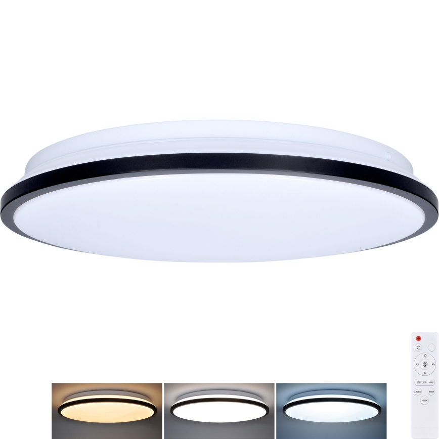 LED Pritemdomas lubinis šviestuvas JAMIL LED/48W/230V 3000-6500K juoda + nuotolinio valdymo pultas