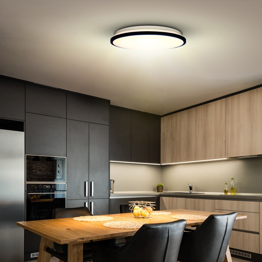 LED Pritemdomas lubinis šviestuvas JAMIL LED/48W/230V 3000-6500K juoda + nuotolinio valdymo pultas