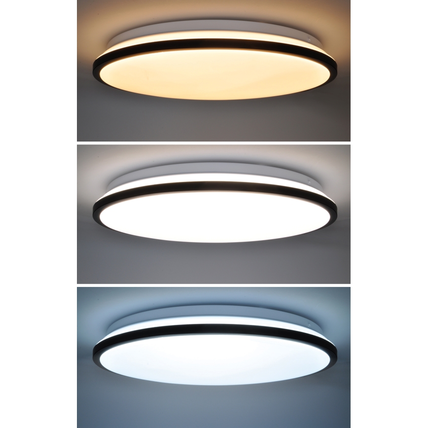 LED Pritemdomas lubinis šviestuvas JAMIL LED/48W/230V 3000-6500K juoda + nuotolinio valdymo pultas