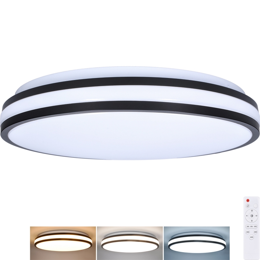 LED Pritemdomas lubinis šviestuvas LASKOS LED/48W/230V 3000-6500K juoda + nuotolinio valdymo pultas