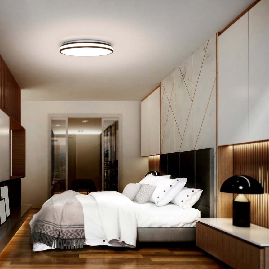 LED Pritemdomas lubinis šviestuvas LASKOS LED/48W/230V 3000-6500K juoda + nuotolinio valdymo pultas
