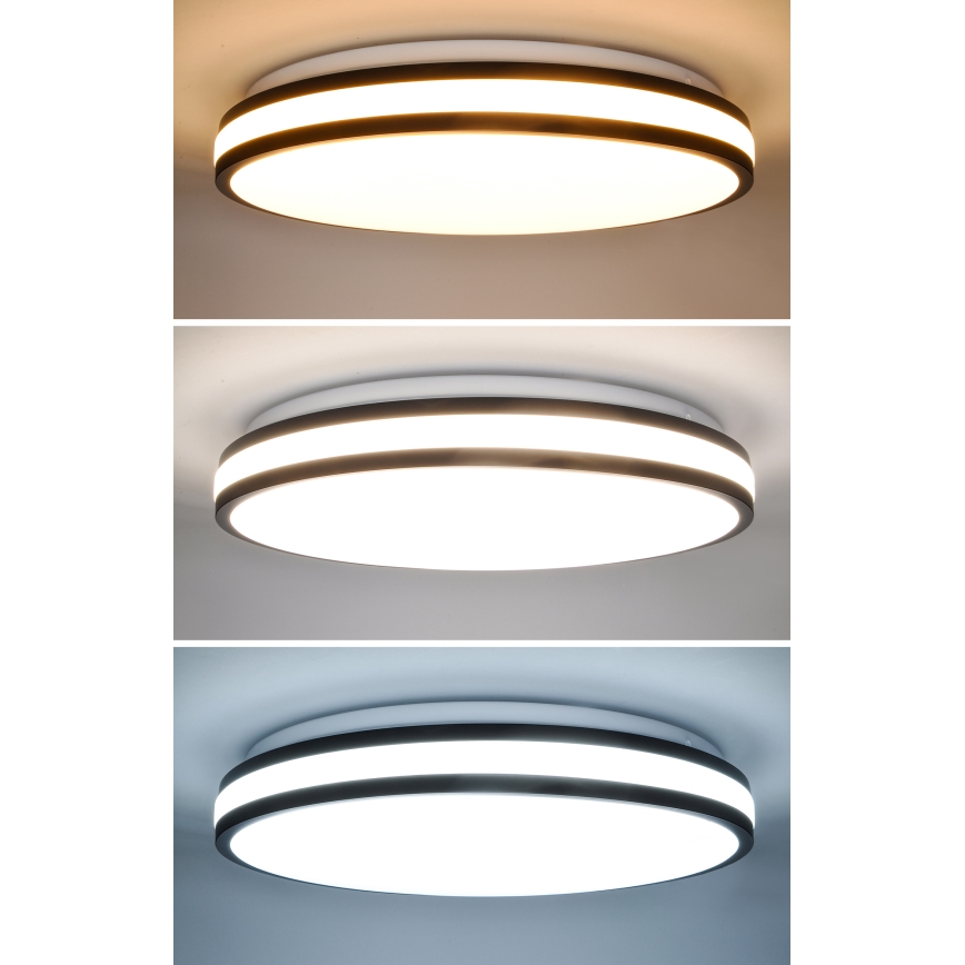 LED Pritemdomas lubinis šviestuvas LASKOS LED/48W/230V 3000-6500K juoda + nuotolinio valdymo pultas