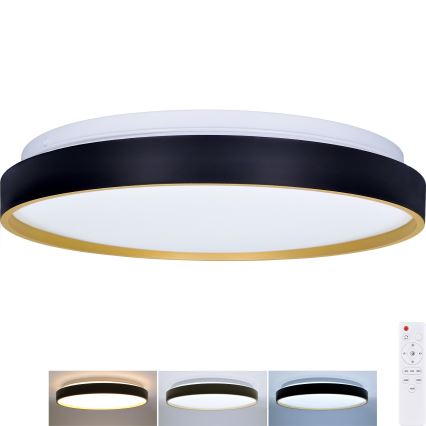 LED Pritemdomas lubinis šviestuvas CALA LED/48W/230V 3000-6500K juoda/auksas + nuotolinio valdymo pultas