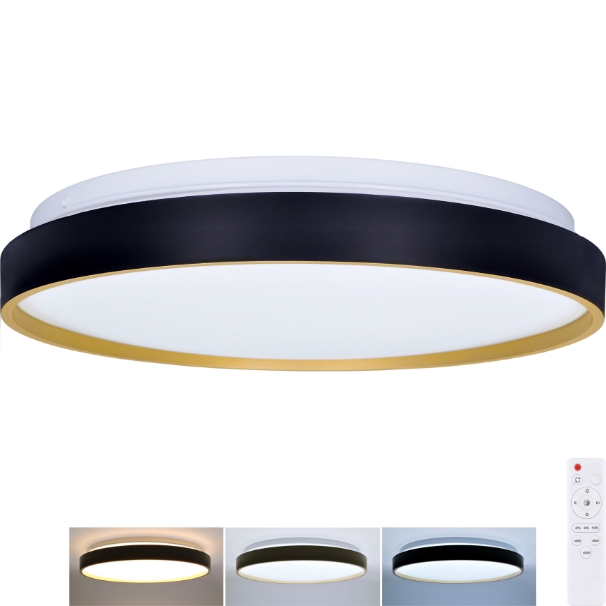 LED Pritemdomas lubinis šviestuvas CALA LED/48W/230V 3000-6500K juoda/auksas + nuotolinio valdymo pultas