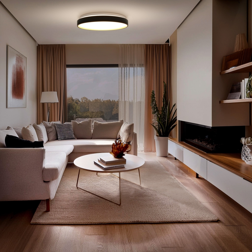 LED Pritemdomas lubinis šviestuvas CALA LED/48W/230V 3000-6500K juoda/auksas + nuotolinio valdymo pultas