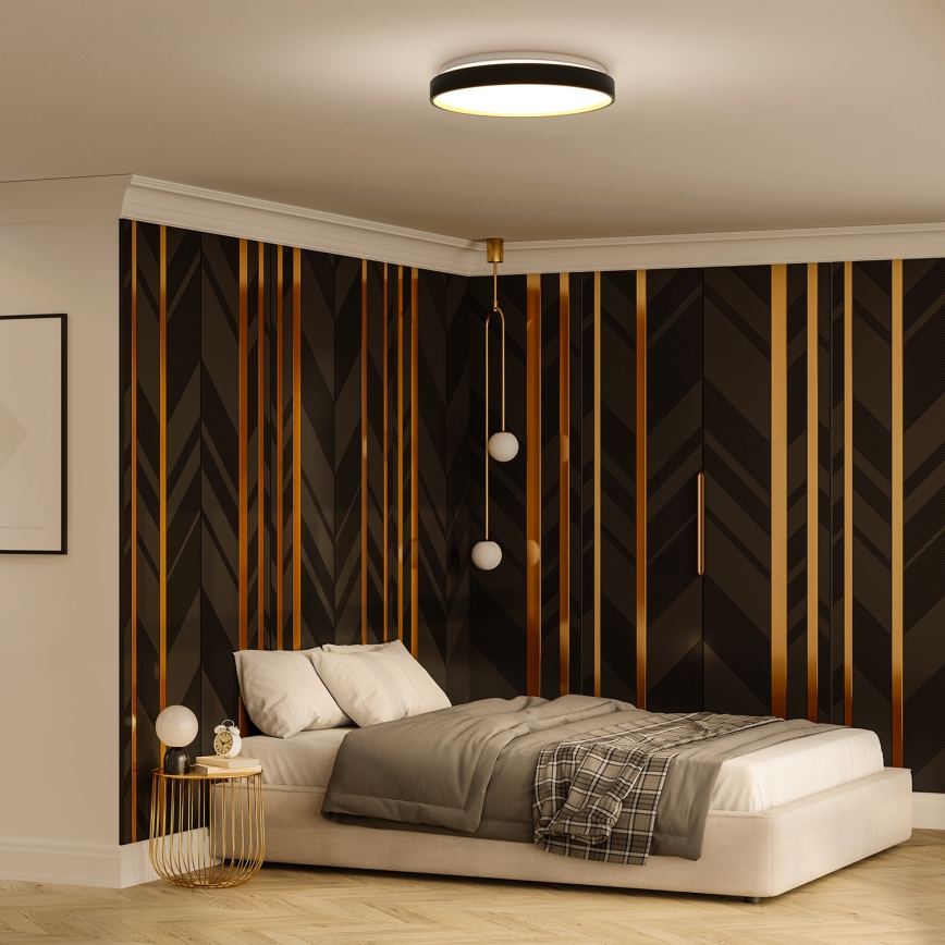 LED Pritemdomas lubinis šviestuvas CALA LED/48W/230V 3000-6500K juoda/auksas + nuotolinio valdymo pultas