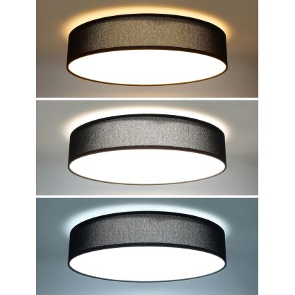 LED Pritemdomas lubinis šviestuvas PENLEY LED/48W/230V 3000-6500K diametras 40 cm juoda + nuotolinio valdymo pultas