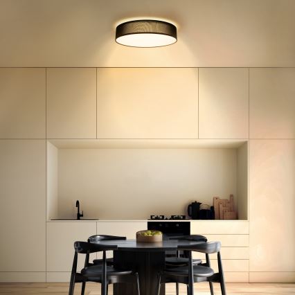 LED Pritemdomas lubinis šviestuvas PENLEY LED/48W/230V 3000-6500K diametras 40 cm juoda + nuotolinio valdymo pultas