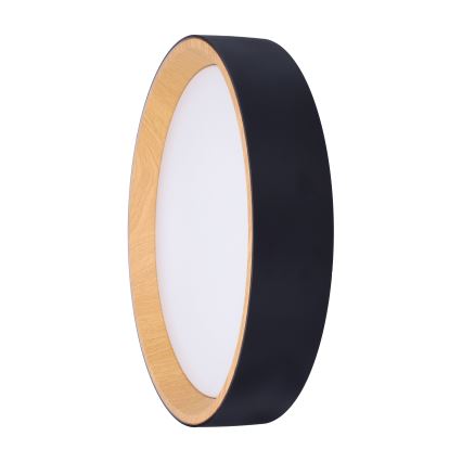 LED Pritemdomas lubinis šviestuvas LARIOS LED/48W/230V 3000-6500K diametras 39 cm juoda + nuotolinio valdymo pultas