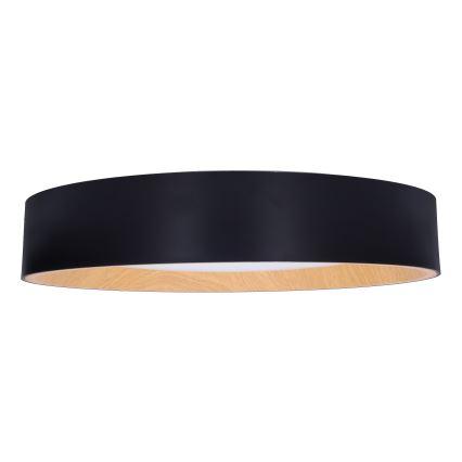 LED Pritemdomas lubinis šviestuvas LARIOS LED/48W/230V 3000-6500K diametras 39 cm juoda + nuotolinio valdymo pultas