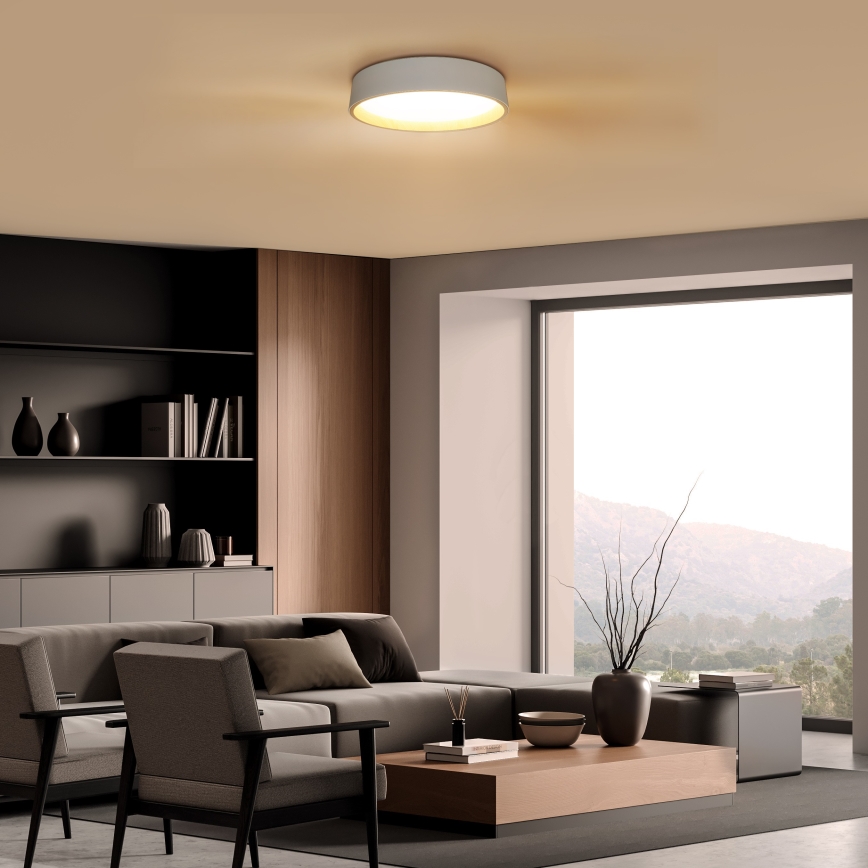 LED Pritemdomas lubinis šviestuvas LARIOS LED/48W/230V 3000-6500K diametras 39 cm balta + nuotolinio valdymo pultas